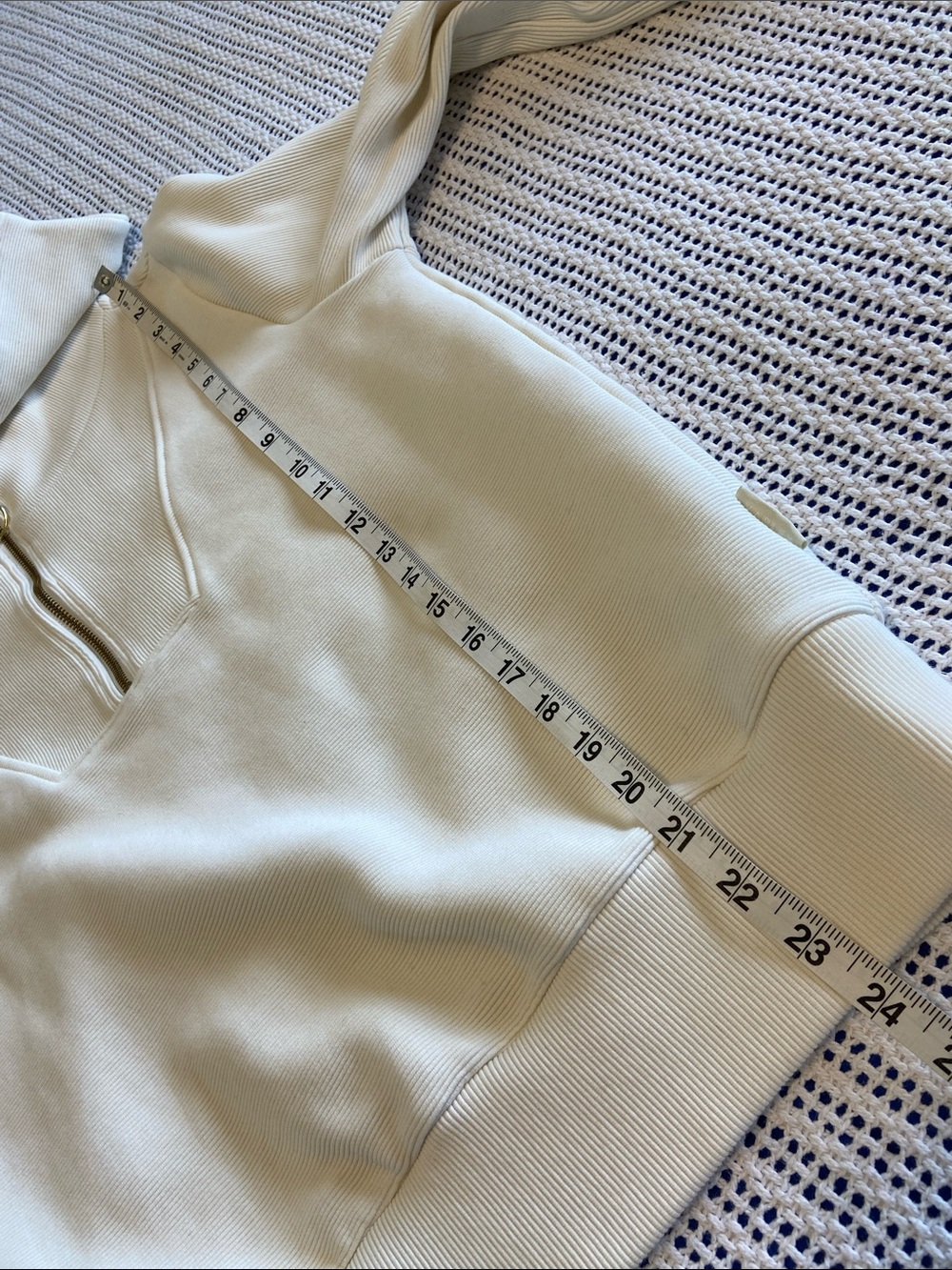 Varley Vine oversized collar gold tone half zip drop shoulders OS Size X Small - Picture 12 of 13